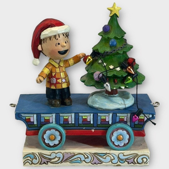 Jim Shore Peanuts Charlie Brown Christmas Train All Aglow 6000990 Snoopy - Picture 1 of 7
